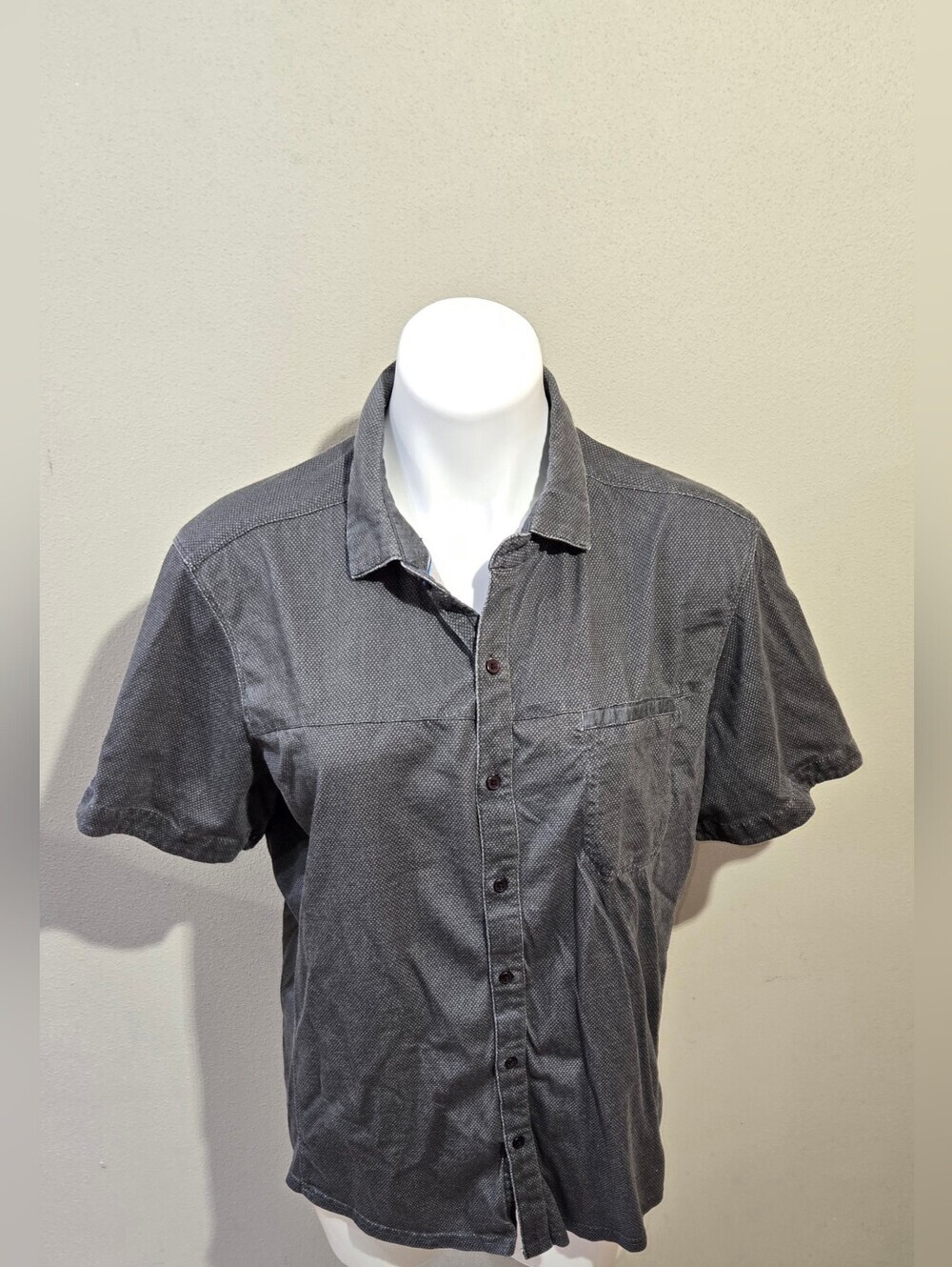 KUHL Button Up Short Sleeve Gray Women's Size Large
